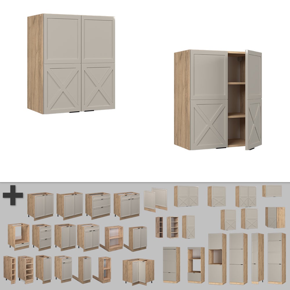 Vicco Elément haut de cuisine Fame-Line, GrisBeige, 60cm - 5