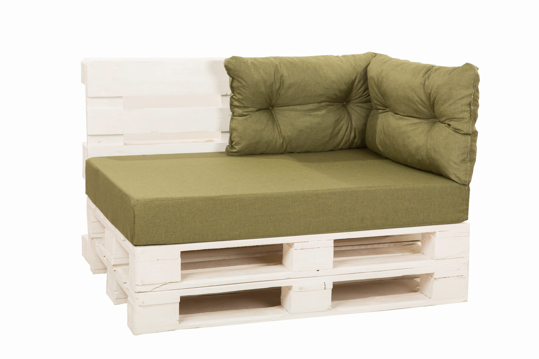 Coussin palette 120x60x10cm assise et dossier 2x 60x40cm, lot de coussins jardin, coussin palette Vert, lot de coussins pour salon de jardin - 2