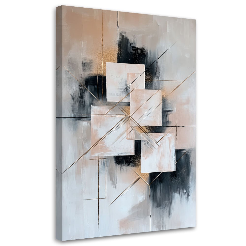 Obraz do salonu loftu abstrakcja geometryczne kwadraty 40x60