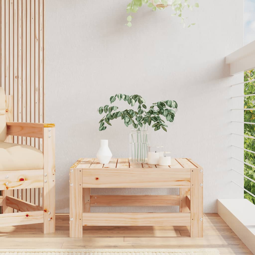 Repose-Pied Jardin VidaXL Bois Pin Massif Noir - Tabouret Patio Terrasse Extérieur