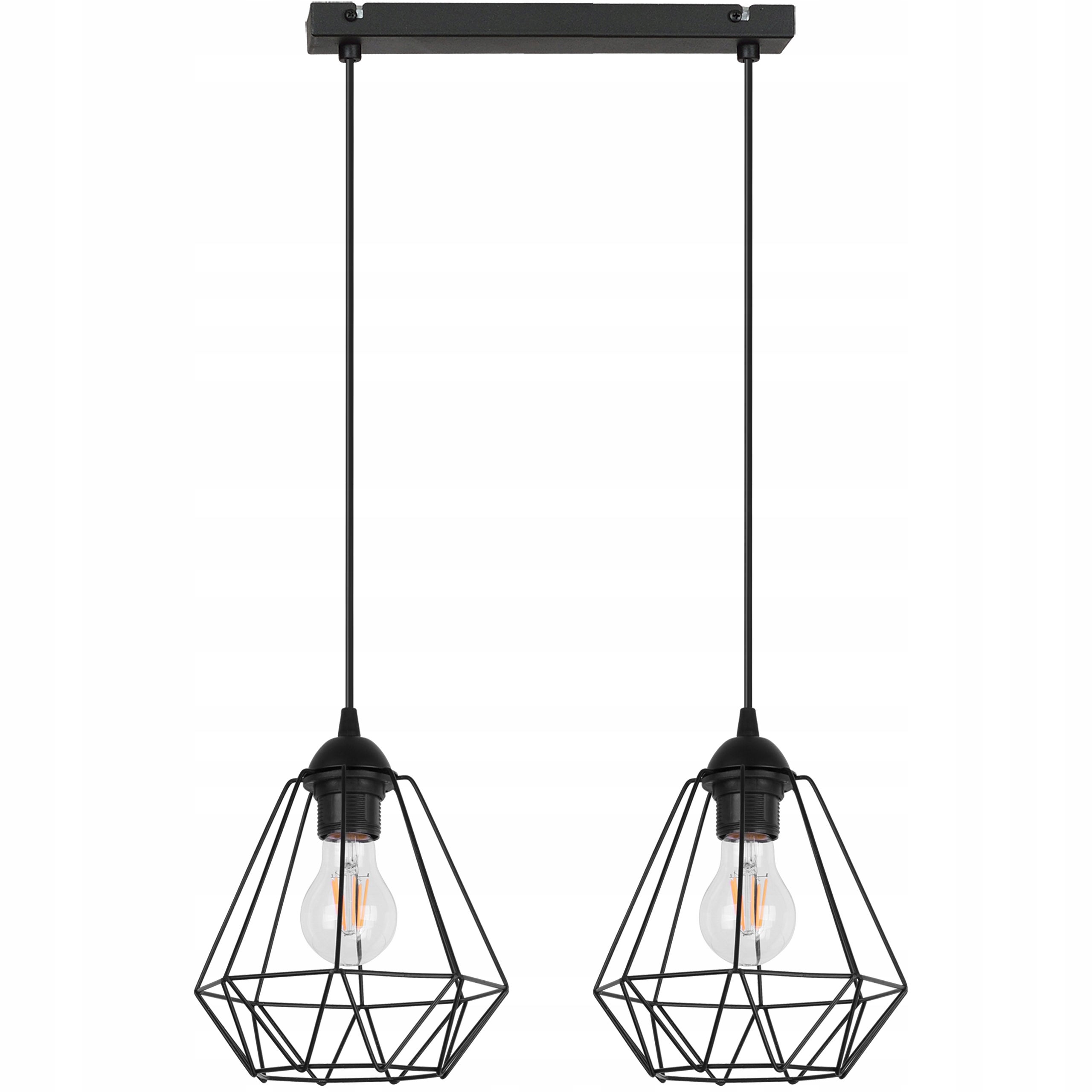 Lampa sufitowa wisząca Corral classy 2xE27 abażur druciak czarny Light Home LH