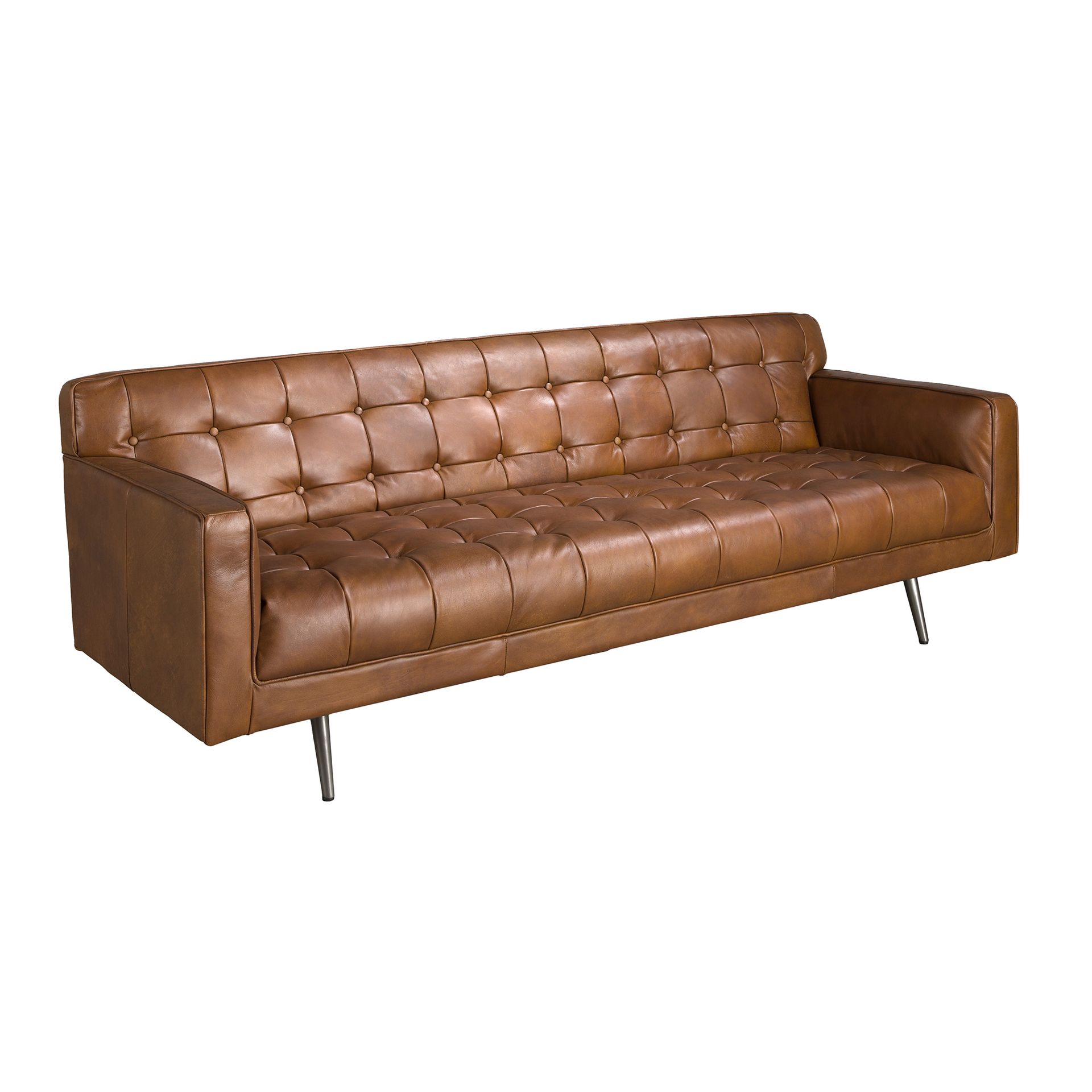 3-osobowa sofa Chester z ciemnobrązowej skóry 212 x 79 x 70 cm