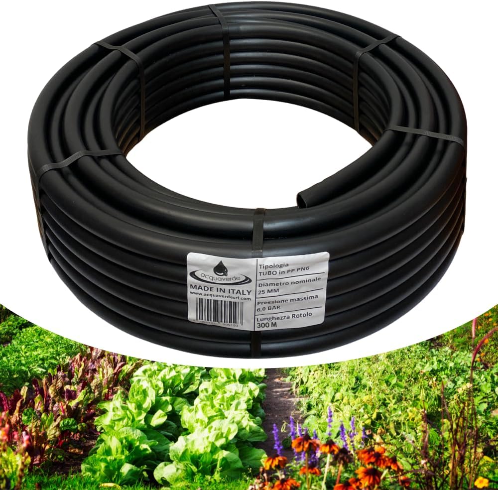 Tubo Irrigazione Giardino 100m - Polietilene Alta Densit&agrave; ⌀20mm Per Orto E Pressione Alta