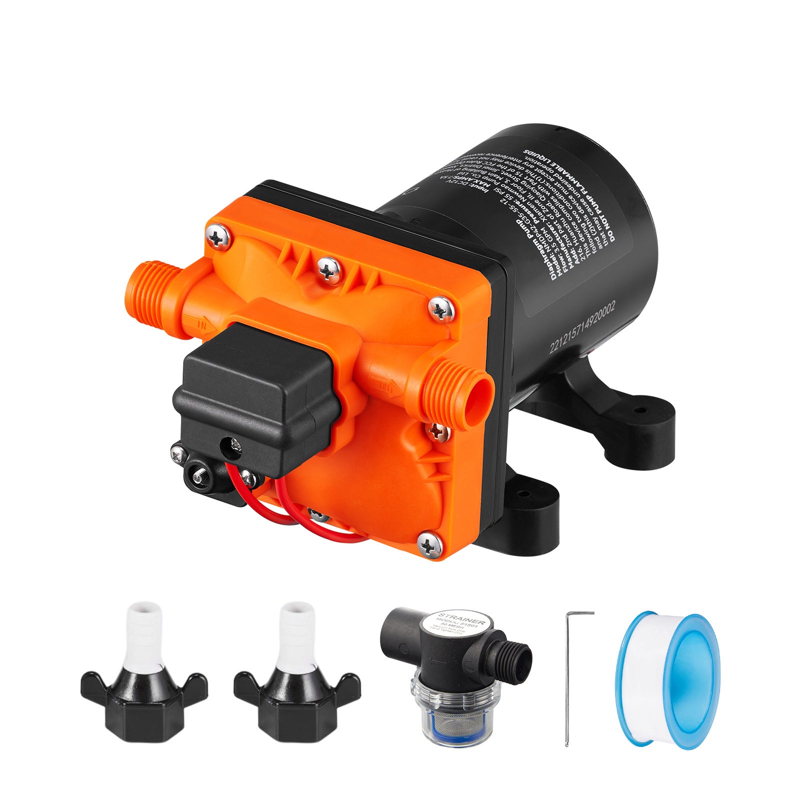 Pompe à Eau Haute Pression 12V 116PSI Auto-Amorçante - Idéale Caravane, Camping, Bateau Et Nettoyage Voiture