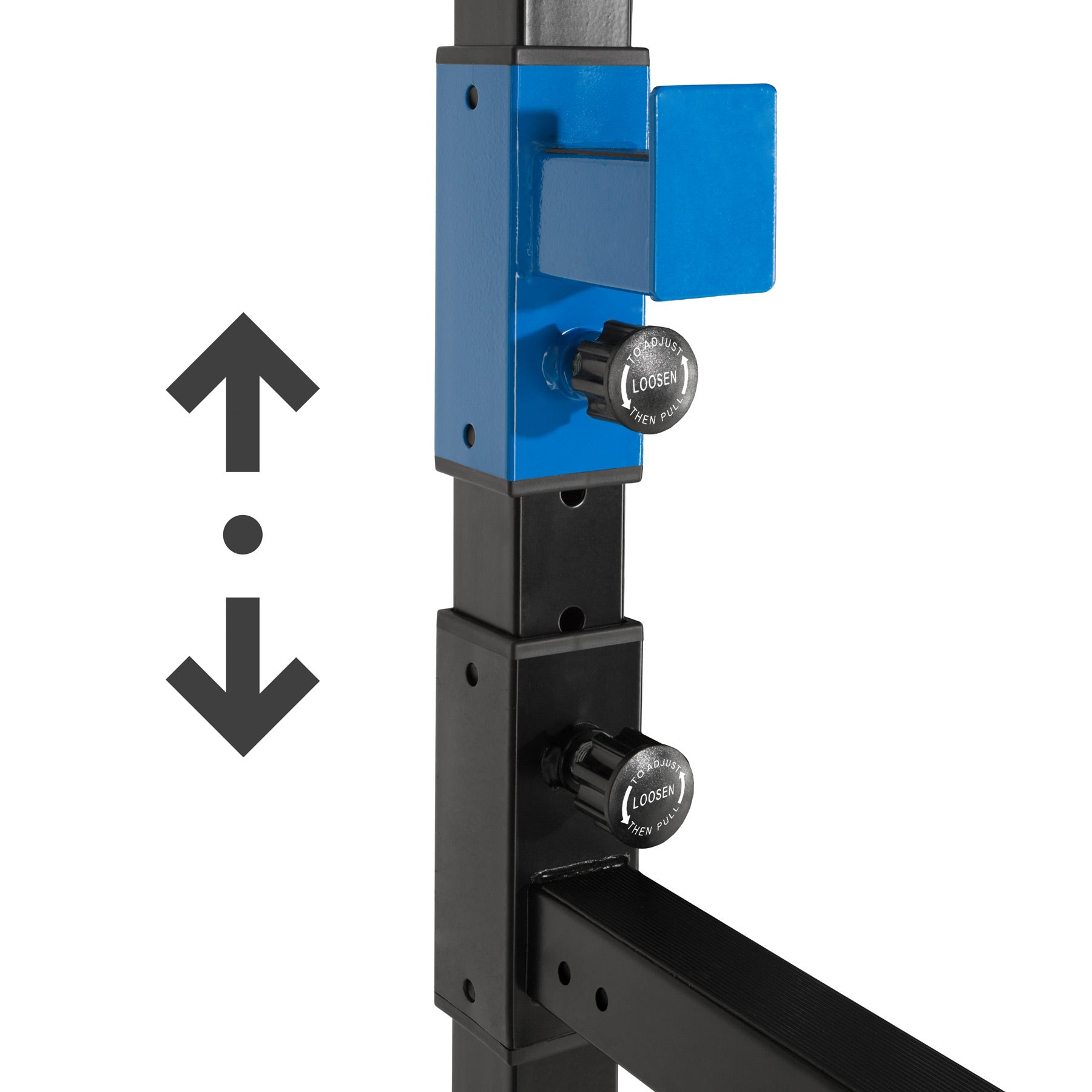 Estação de musculação multifuncional com polias de aço e suportes ajustáveis, 136 x 142,5 x 215 cm, preto/azul, TECTAKE - 8
