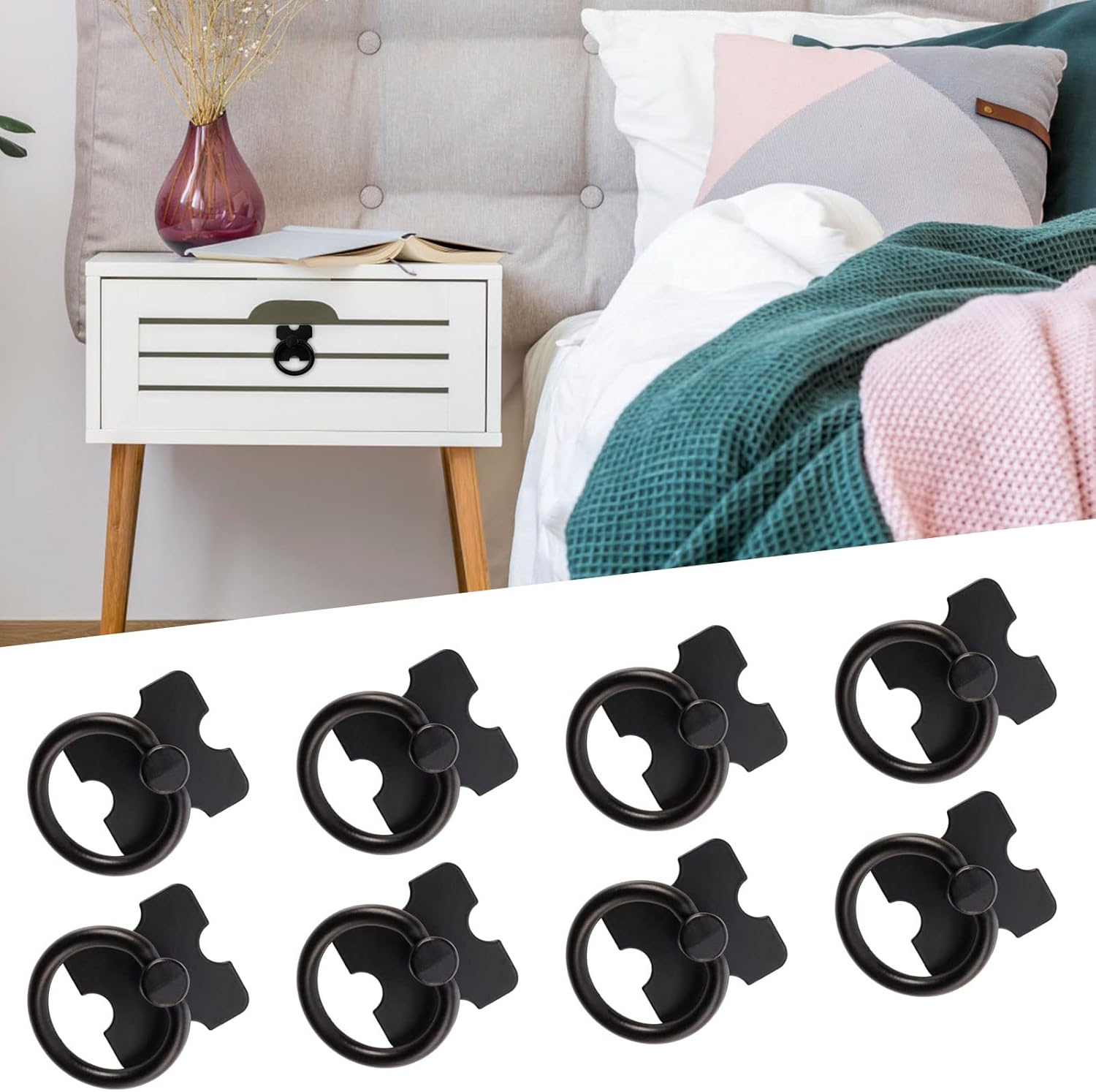 12 Pièces Poignée De Tiroir D'Armoire Armoire En Métal Noir Commode