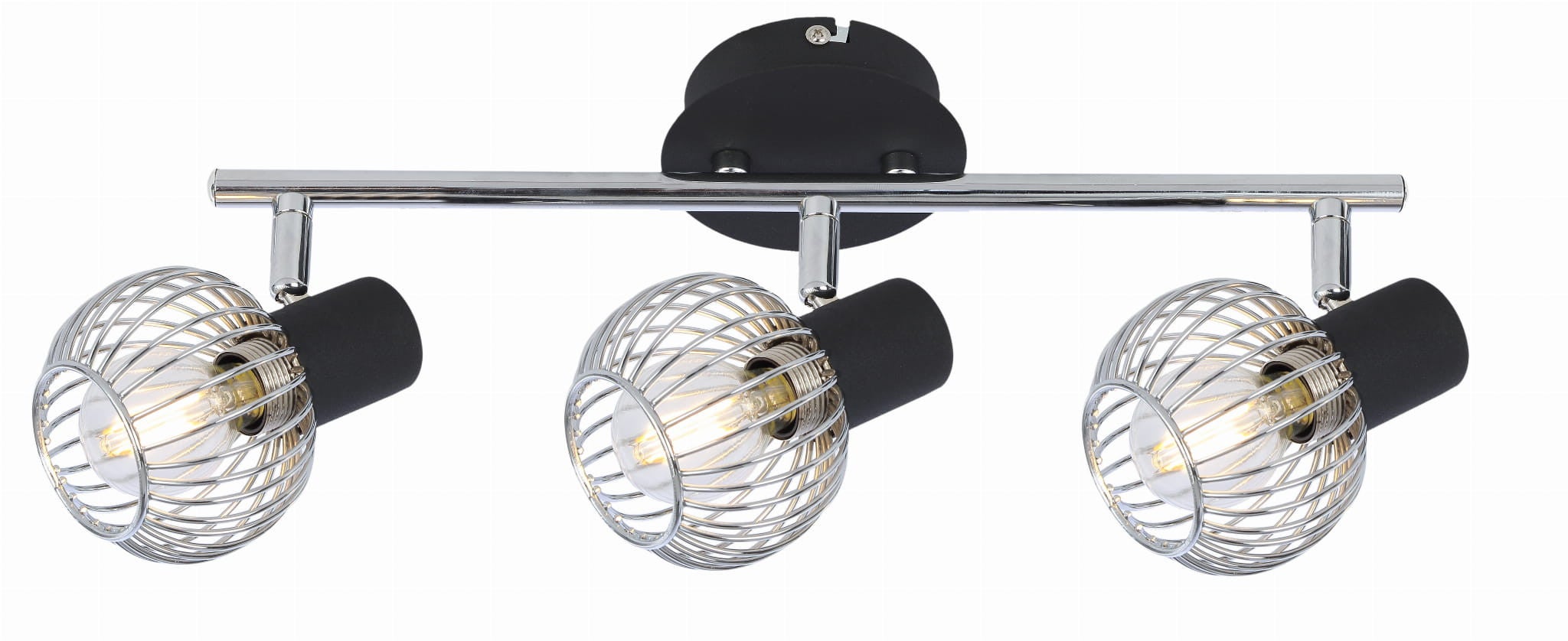 Lampa sufitowa Oslo chromowana czarna 3xE14x40W wym: 15 x 48 x 8 cm metal Candellux