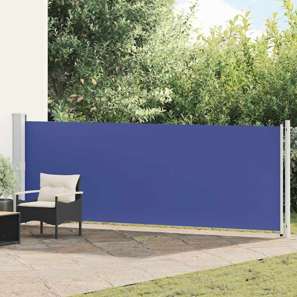 Toldo lateral retráctil para patio azul 140x600 cm vidaxl