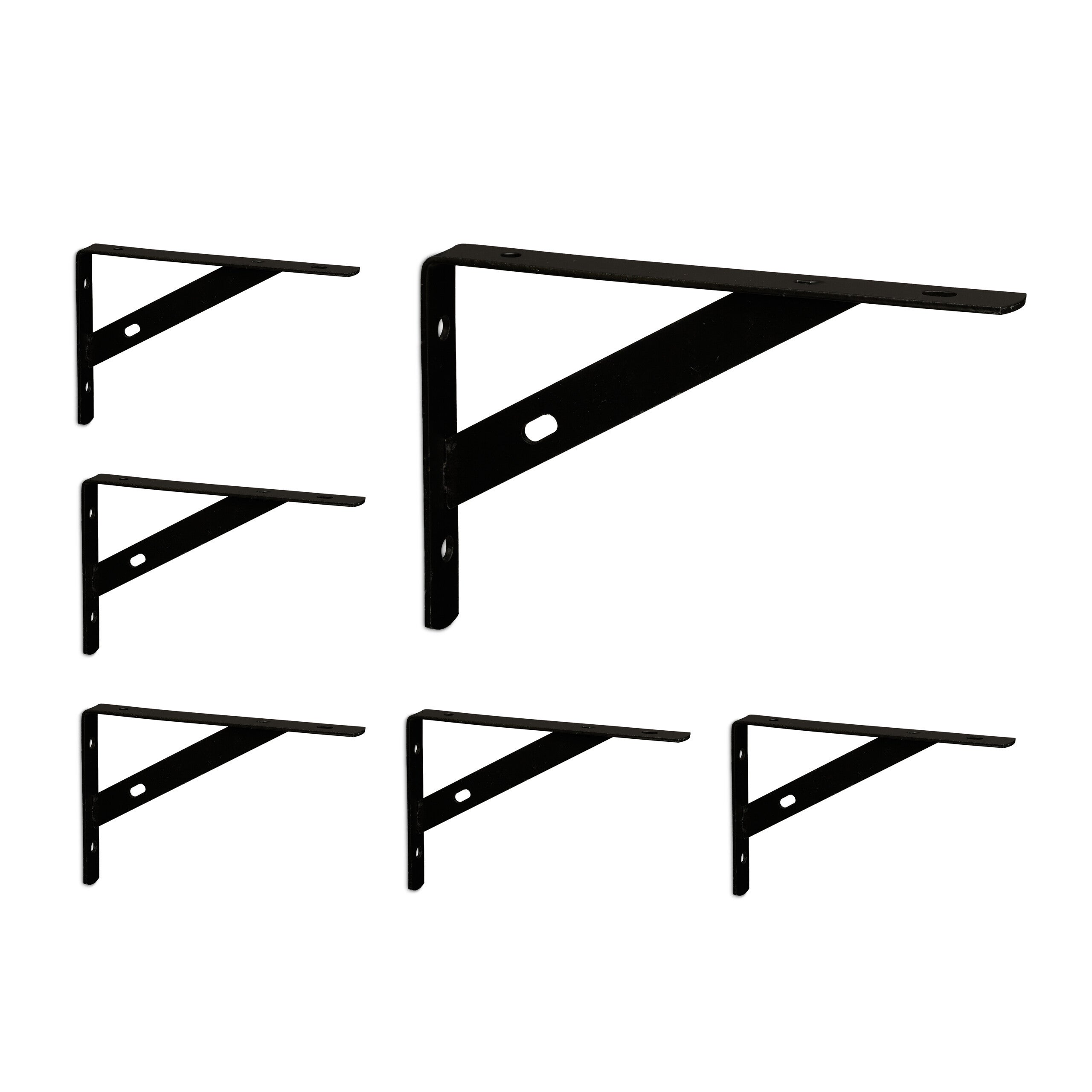 2 Staffe Mensola Sossai FSHR 240x240mm - Alluminio Bianco - Supporti Angolari Per Scaffali - Con Viti E Tasselli