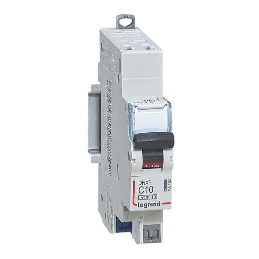 Disjoncteur DNXᶾ 4500 - 6 A - 1P+N - Courbe C - Bornes auto - 3