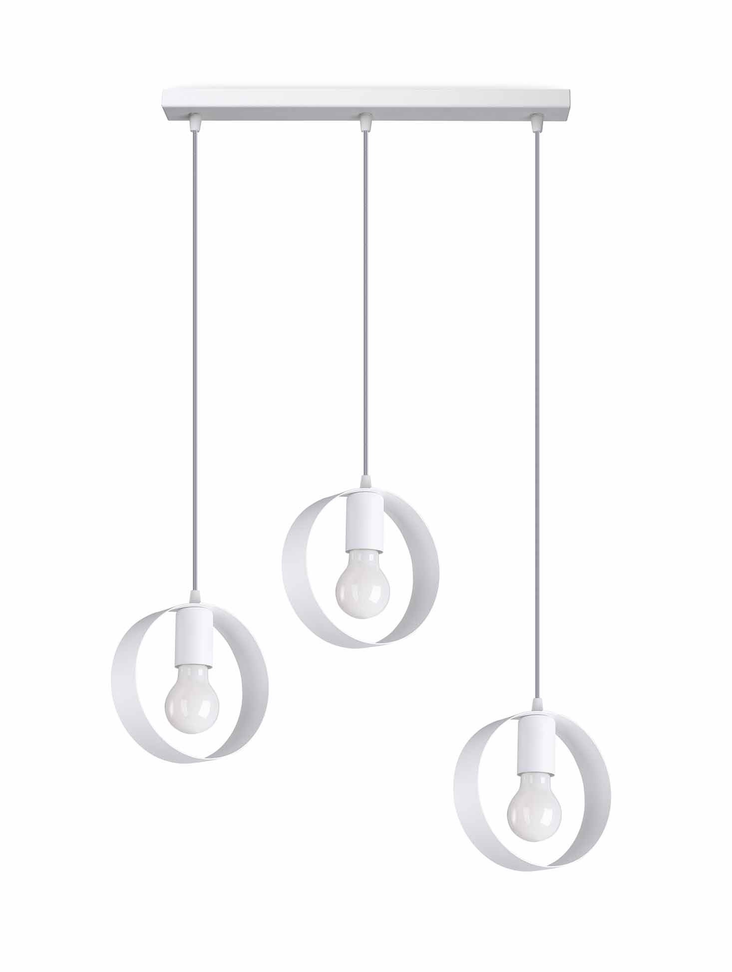 Lampa wisząca Titran biała 3xE27x60W minimalistyczna wym: 110 x 56 x 18 cm metal Sollux Lighting