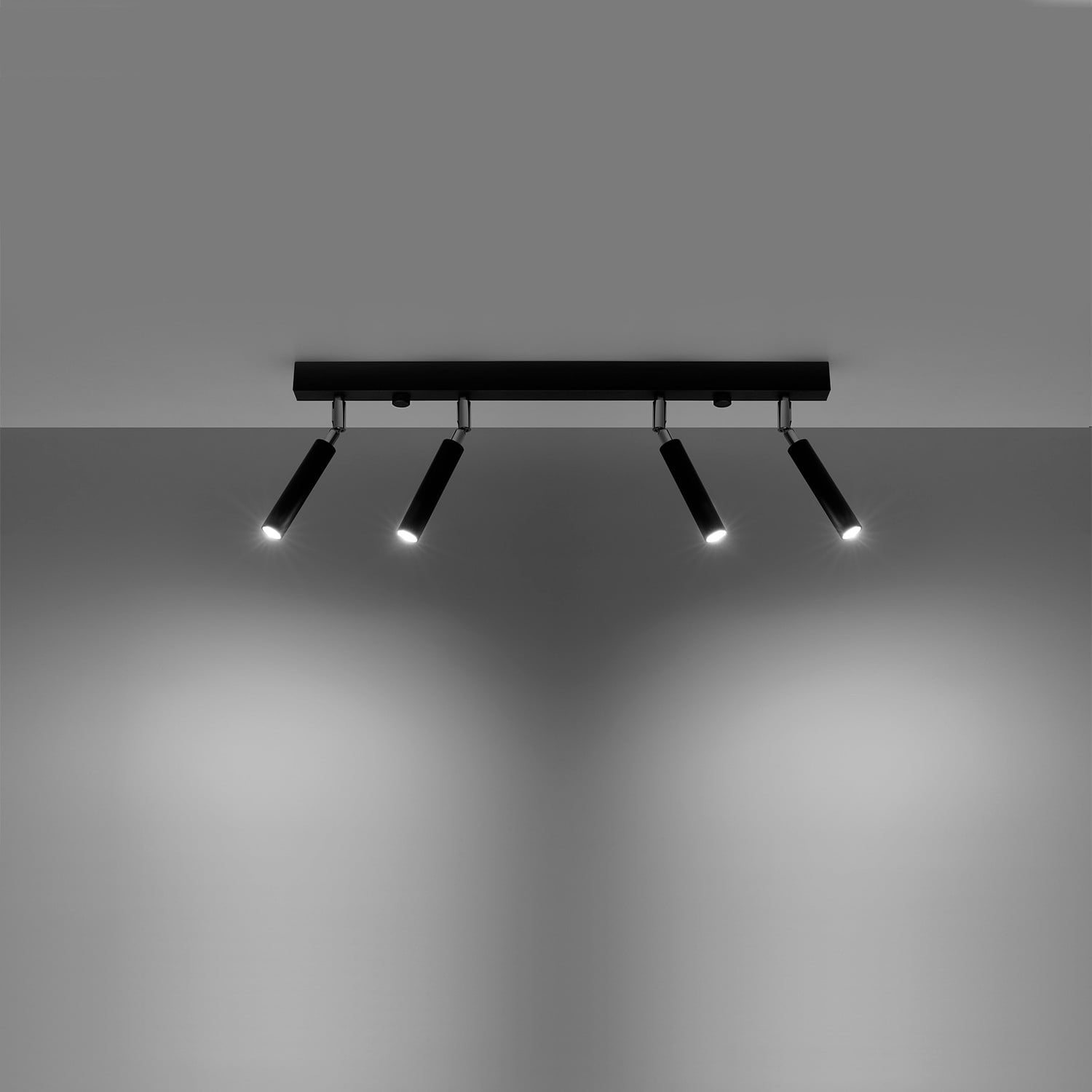 Reflektor sufitowy spot natynkowy Eyetech listwa czarny-chromowany 4xG9x12W wym: 60 x 3 cm metal Sollux Lighting