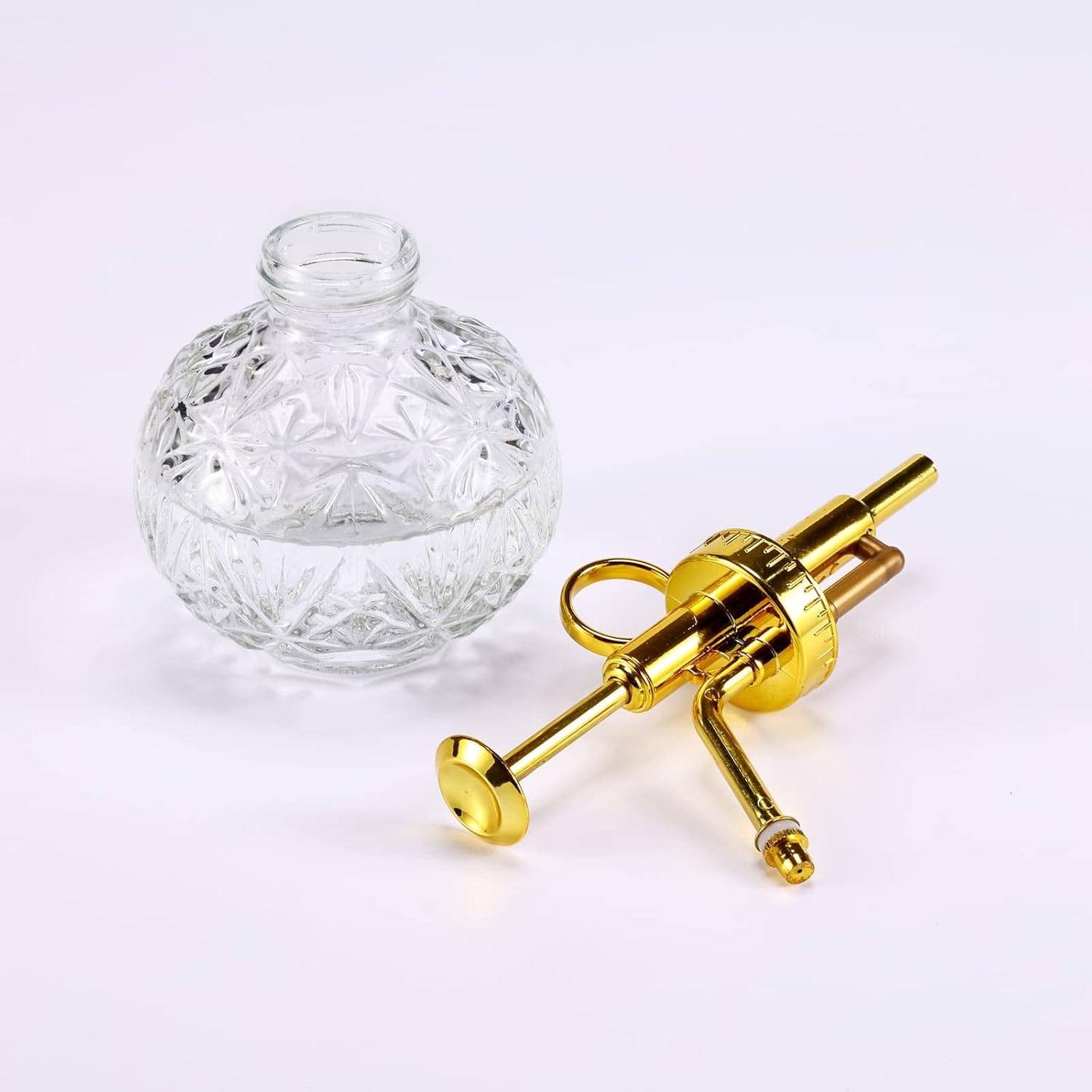Bouteille de pulvérisation en verre transparent pour plantes, petit arrosoir avec pompe supérieure dorée, adaptée à l'intérieur et à l'extérieur - 3