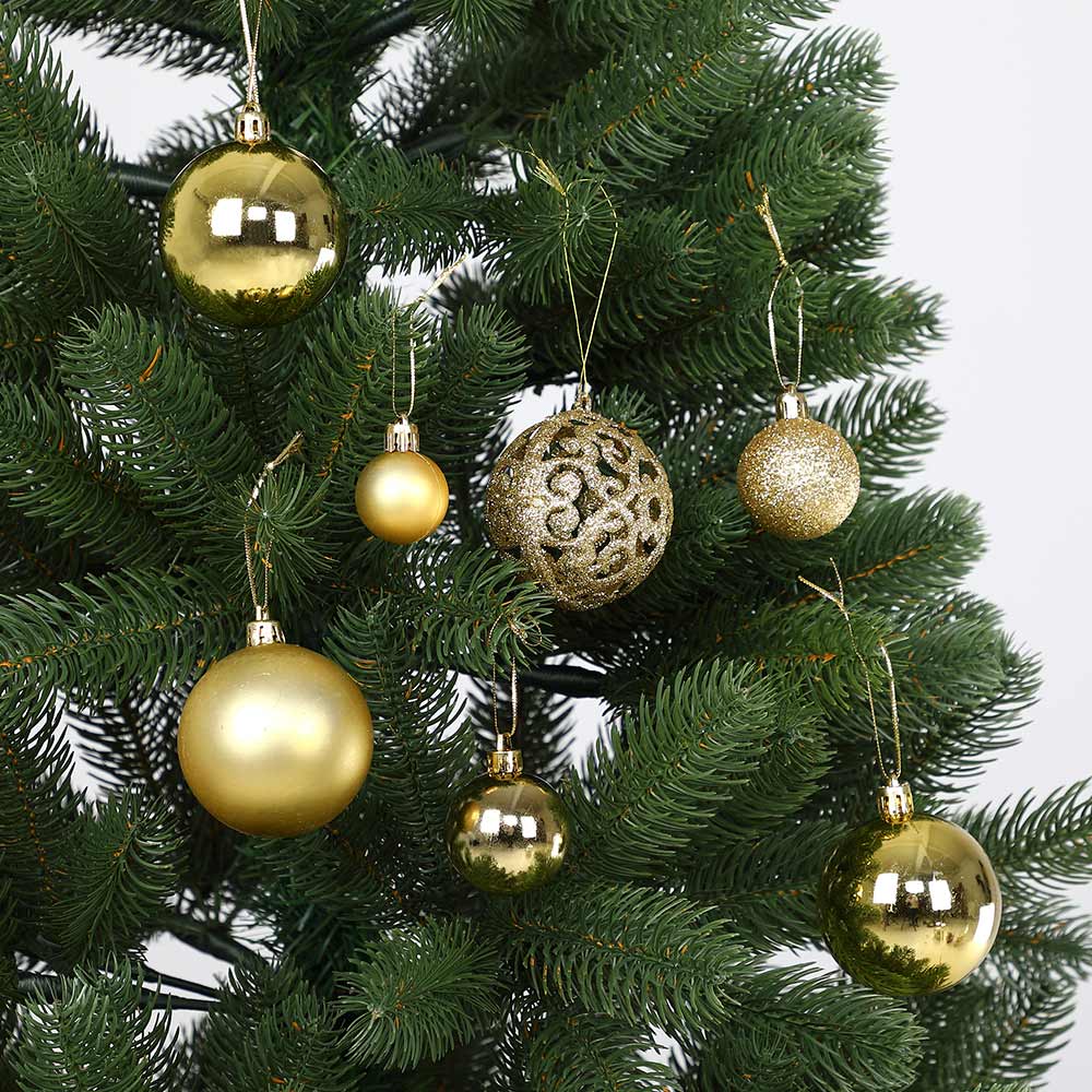 Confezione 100 Palline Natale Champagne Diametro 3/4/6 cm Addobbo Natalizio - 4