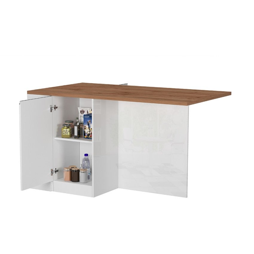 Îlot central avec table pour cuisine moderne 2 portes 160x90x90cm Grover - 5