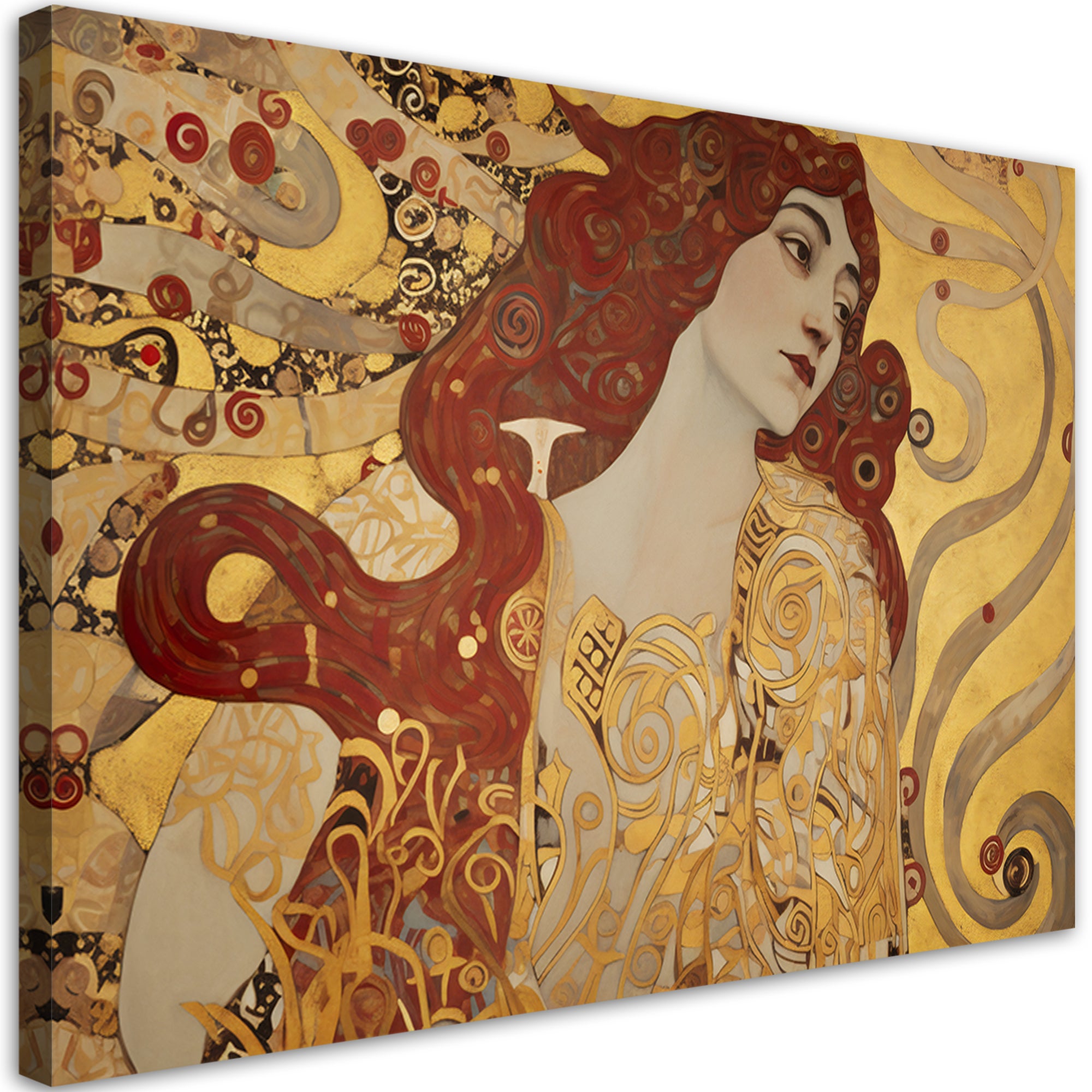 Obraz na płótnie, Kobieta z długimi włosami - G. Klimt 90x60