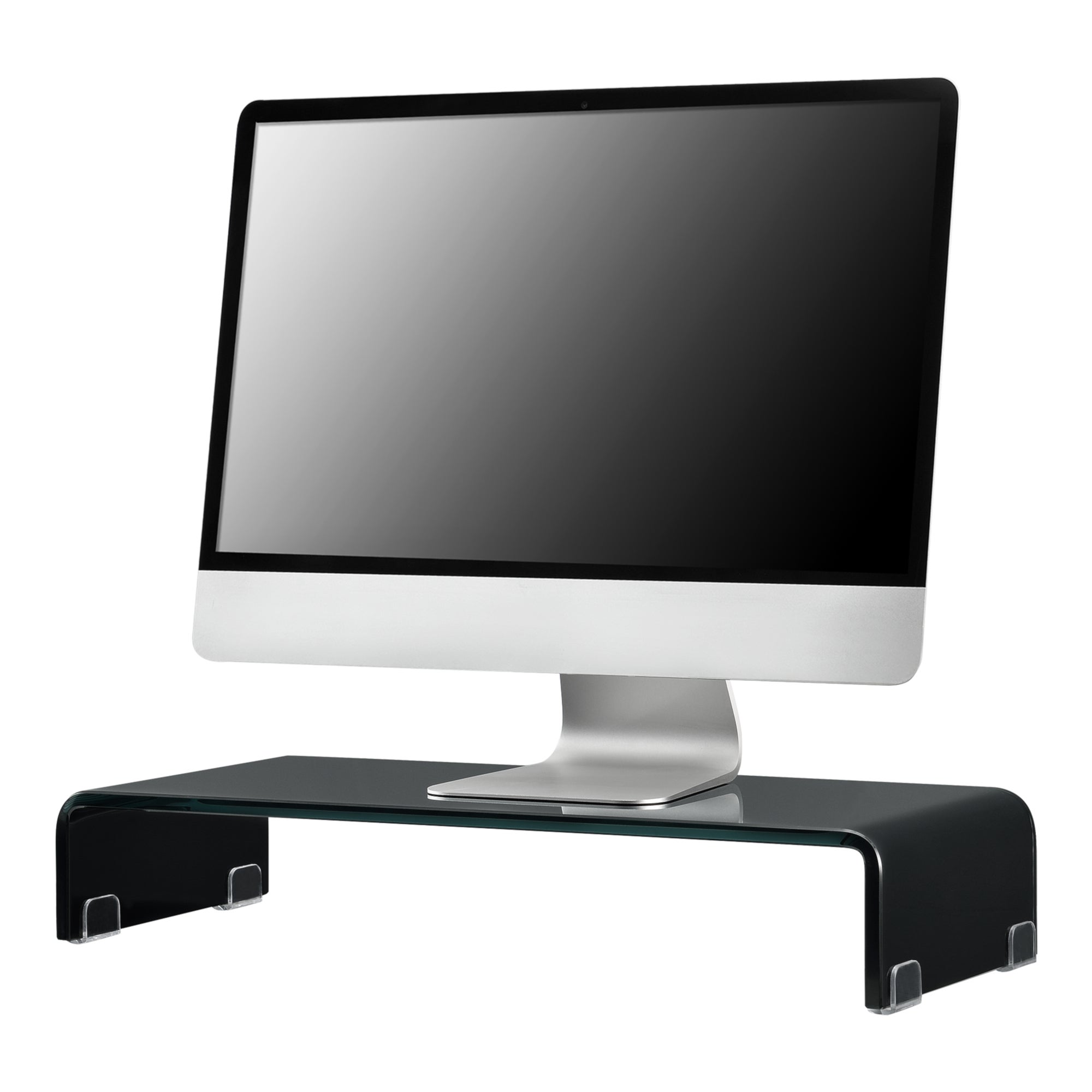 Relaxdays Supporto per Monitor, Rialzo per 2 Schermi da Scrivania, Regolabile HLP: 11 x 107 x 22 cm, Marrone Naturale