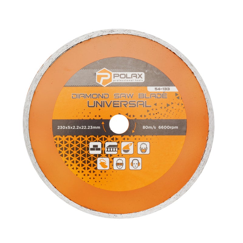 Tarcza diamentowa do cięcia płytek Universal 230х5х2.2x22.23 Polax