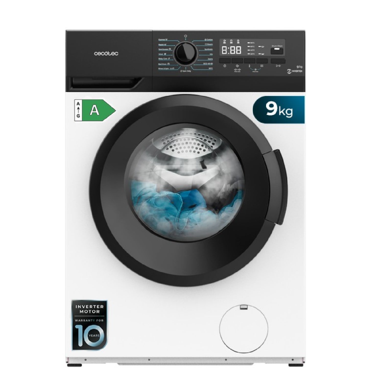 Lave-linge Frontal Cecotec Bolero DressCode 620 6kg - Inverter, 1000tr/min, 16 Programmes, Classe A, Vapeur SteamMax