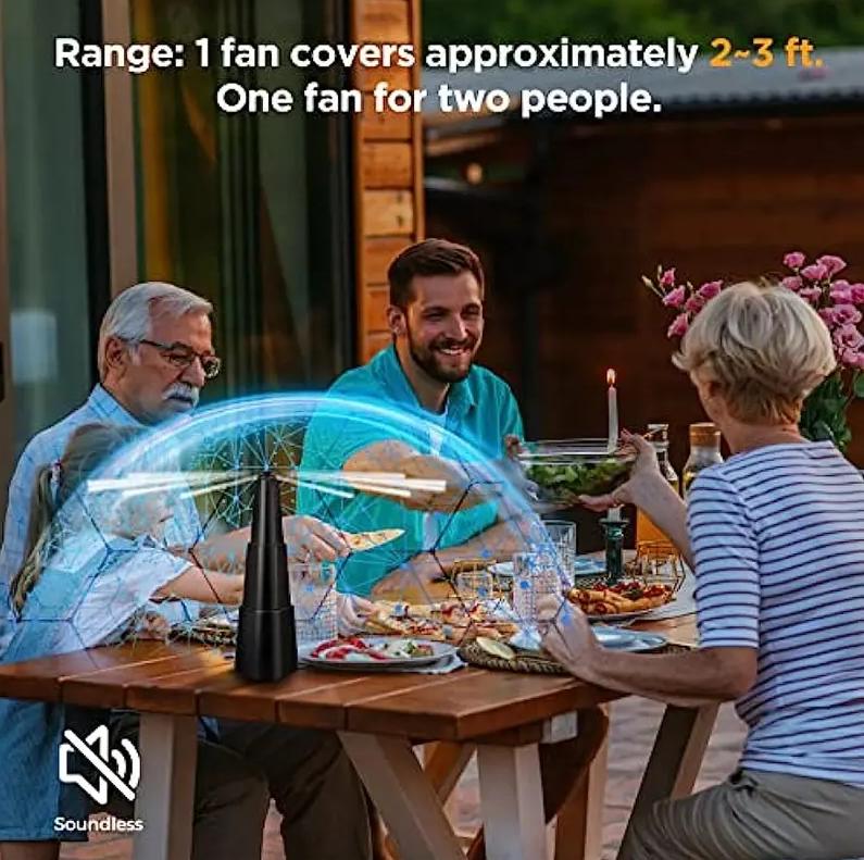 Ventilateur Anti Mouches, 4 PC Répellante Fan par Extérieur Intérieur Mouches et Ventilateur avec 2 Feuilles de Ventilateur et Crochet Anti-Moustique - 2