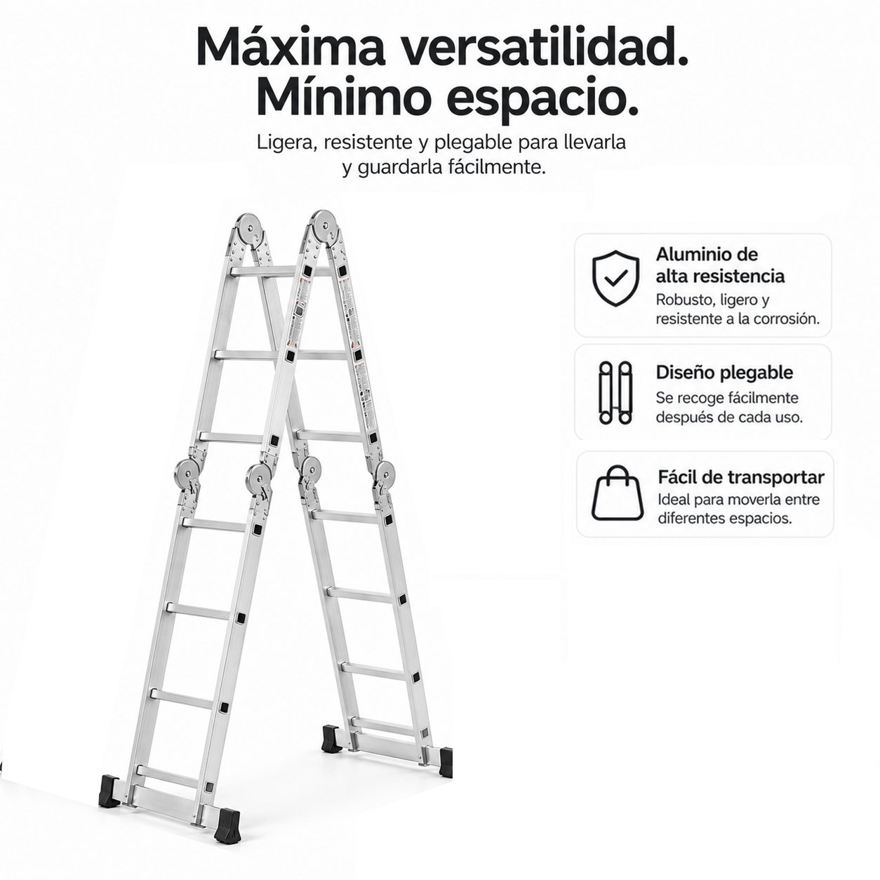 Échelle articulée pliable multifonction 4x3 en aluminium 3,5 m - 6