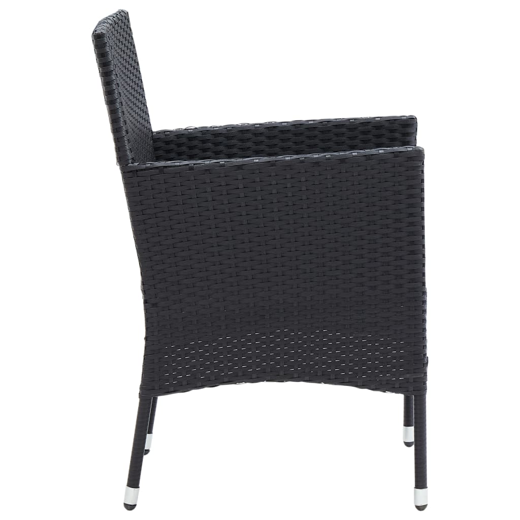Maison Exclusive - Sedie da Pranzo per Giardino 4 pz in Polyrattan Nero - 5