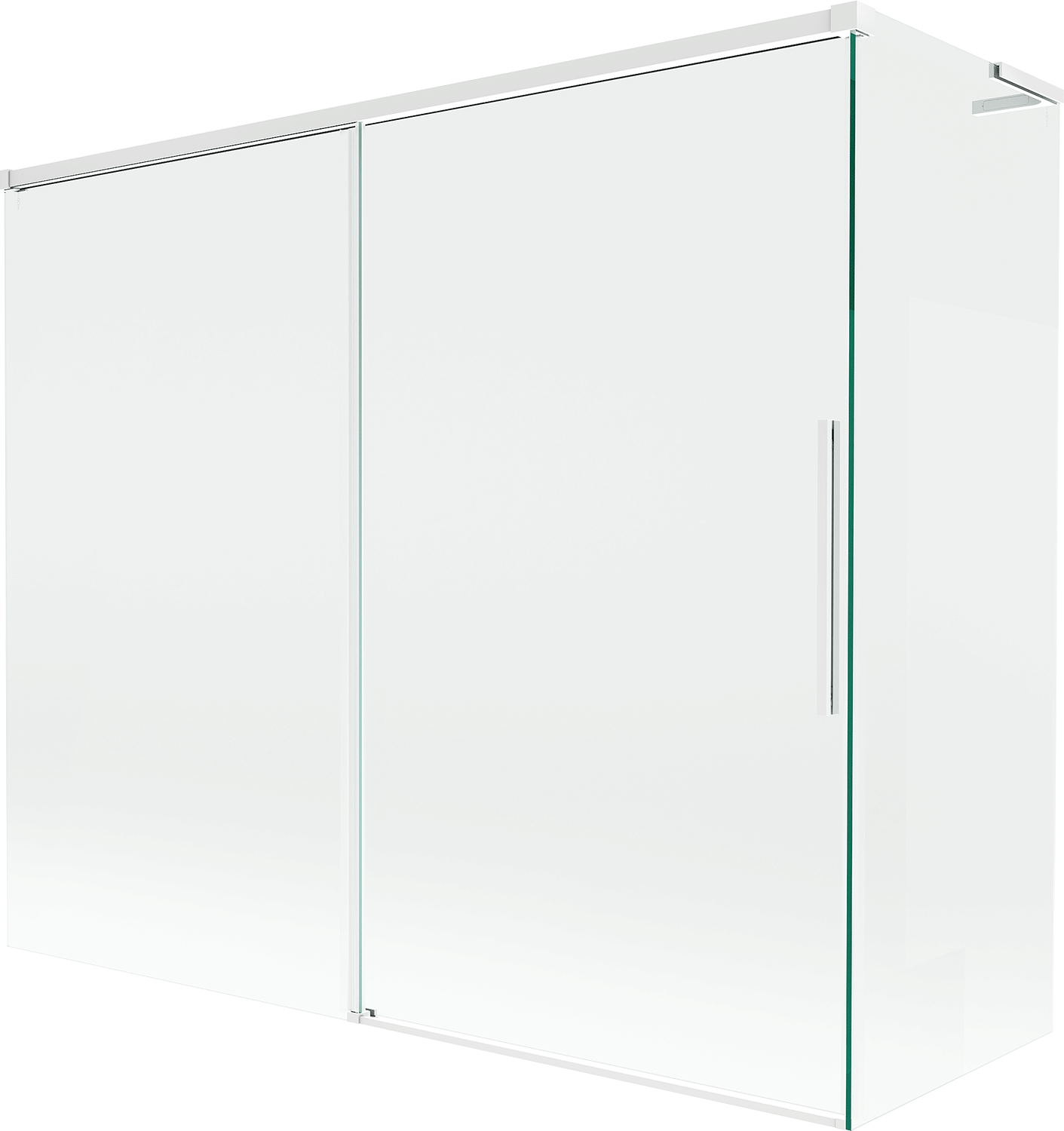 Mexen Rox L parawan nawannowy 2-skrzydłowy rozsuwany 190 + 80 x 150 cm, transparent, biały - 8C9L-190-080-20-00