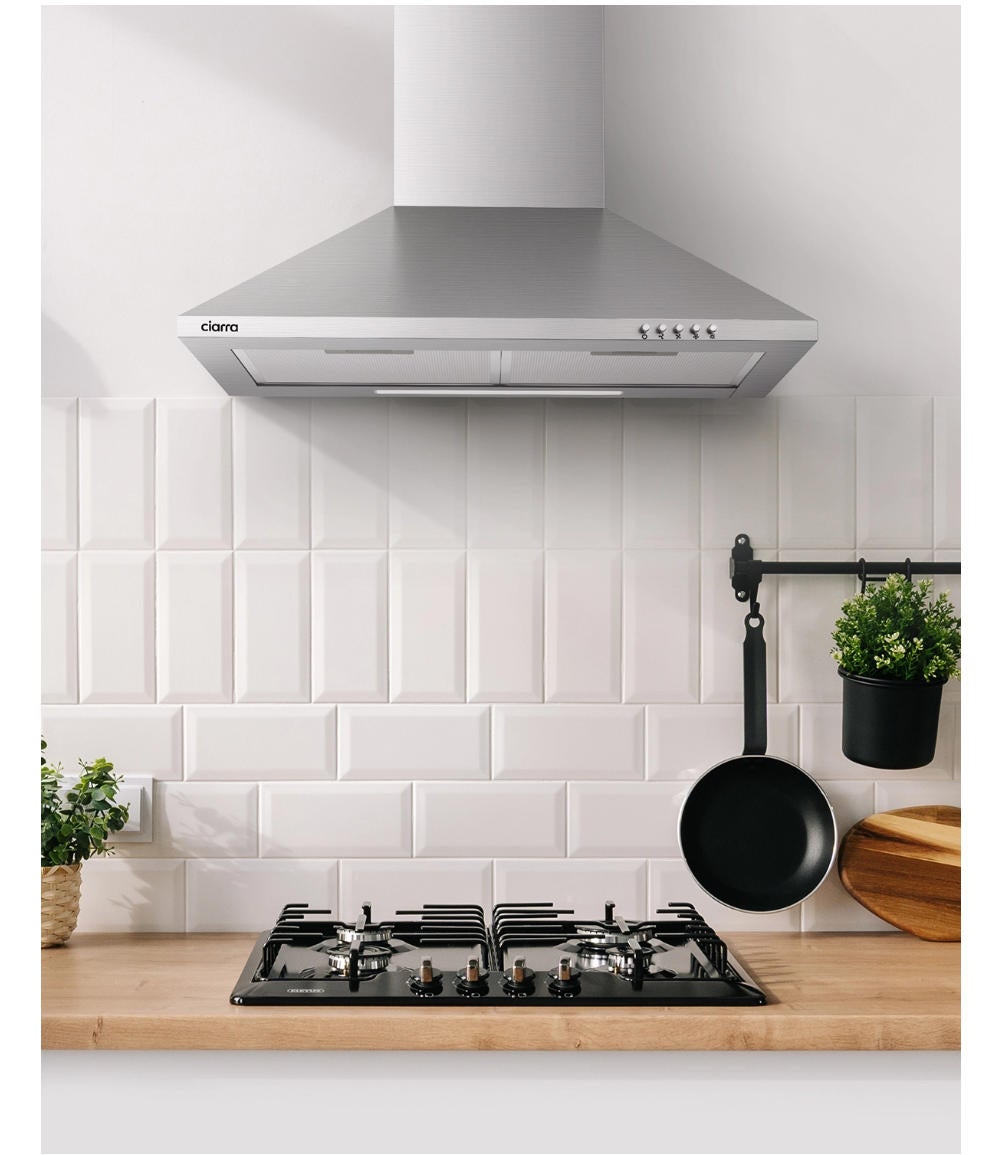 Hotte Murale 60cm 370m3/h Classe A++ Recyclage Ou Evacuation 3 Vitesses Inox 201SS60 - 6