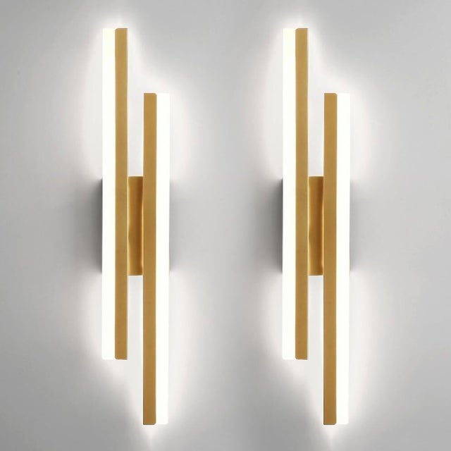 Lot de 4 appliques murales LED, lampe de chevet moderne, applique murale LED 16 W, éclairage décoratif d'intérieur, lumière blanche 6&nbsp;000 K, 48 cm
