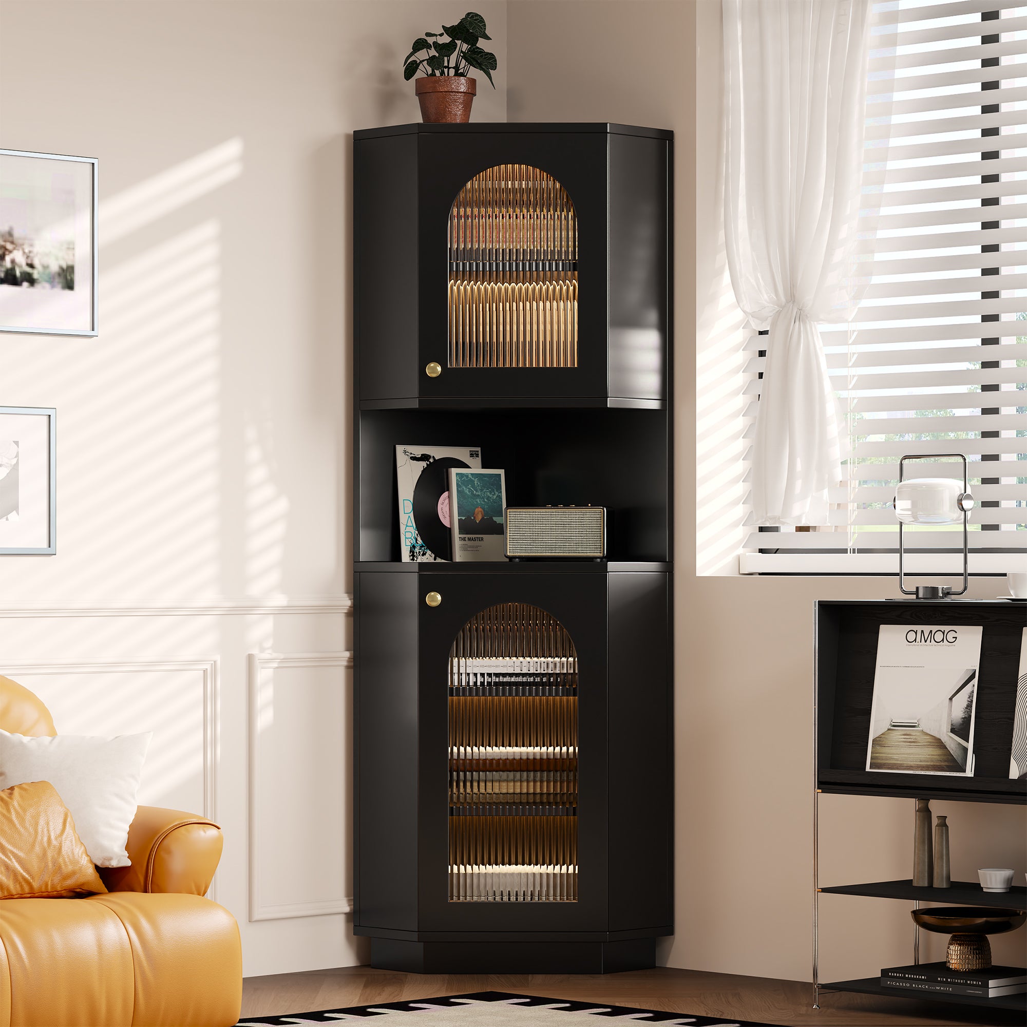 PORTASCOPINO SERIE IBIZA IN CERAMICA COLORE NERO