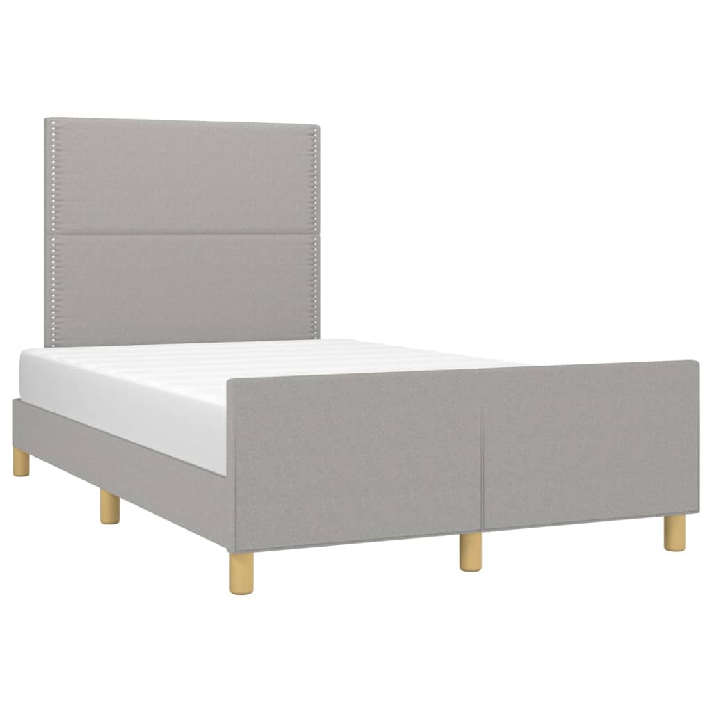 Cadre de lit sans matelas gris clair 120 x 200 cm tissu - 3