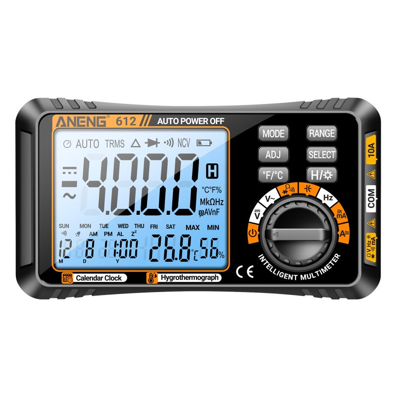 Multimetr, inteligentny multimetr cyfrowy 3 w 1 612, narzędzie testowe z pomiarem temperatury i wilgotności.