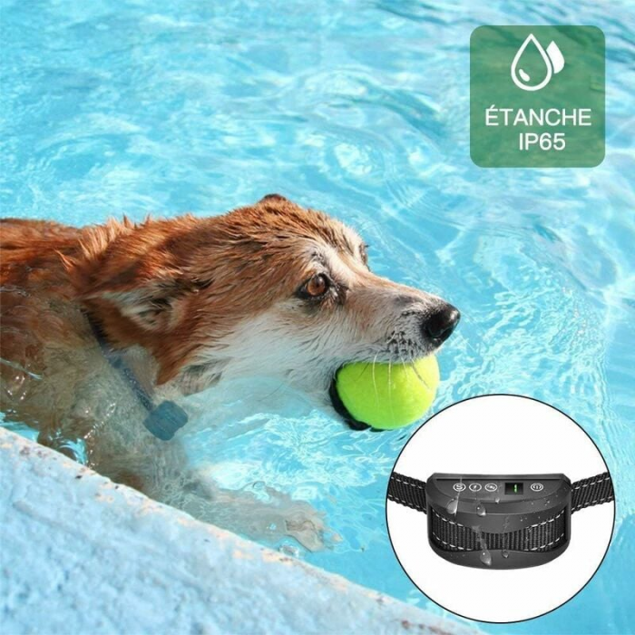 Collar para perros - 3 modos: descarga/vibración/sensibilidad, seguridad, automático, IP65, batería recargable, correa reflectante ajustable - 4