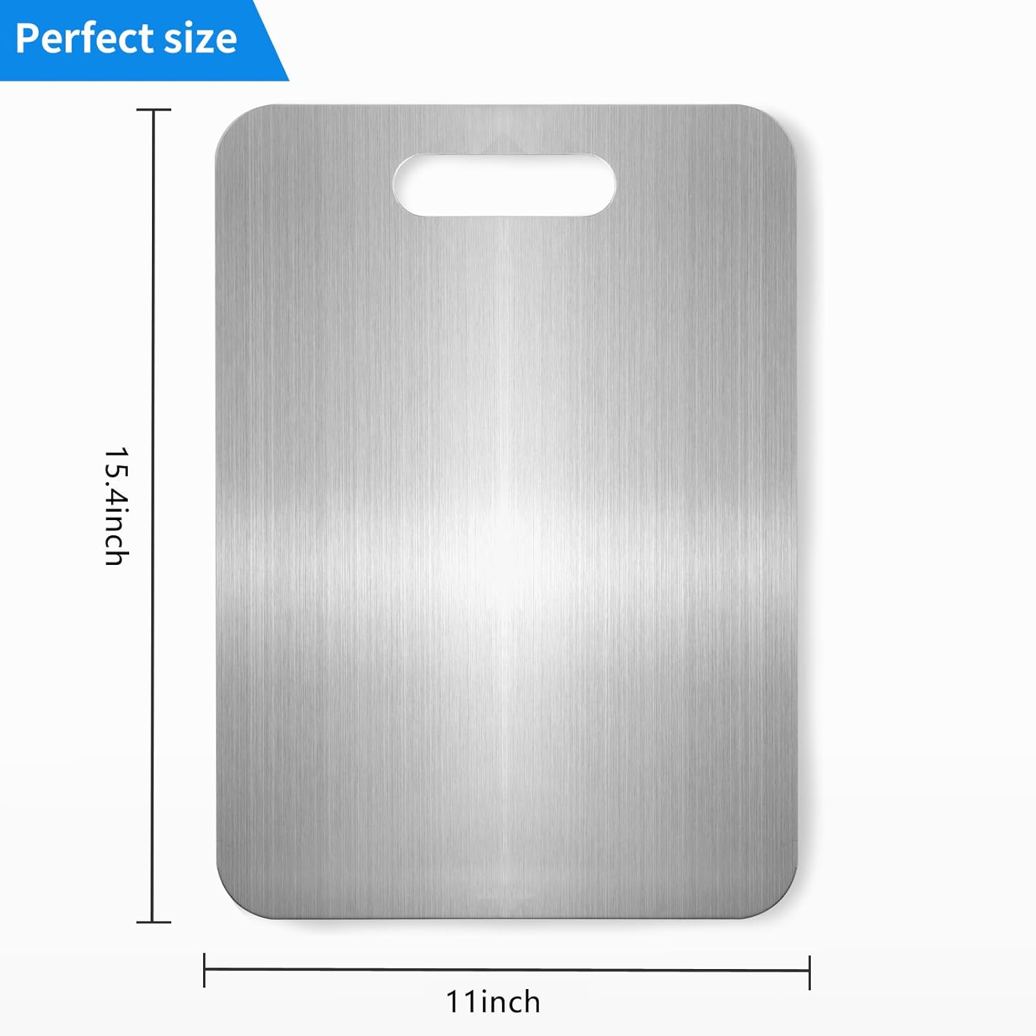 Planche à Découper En Acier Inoxydable 304 - Double Face, 34x23 Cm, Sans BPA, Hygiénique Et Durable, Protège Les Couteaux