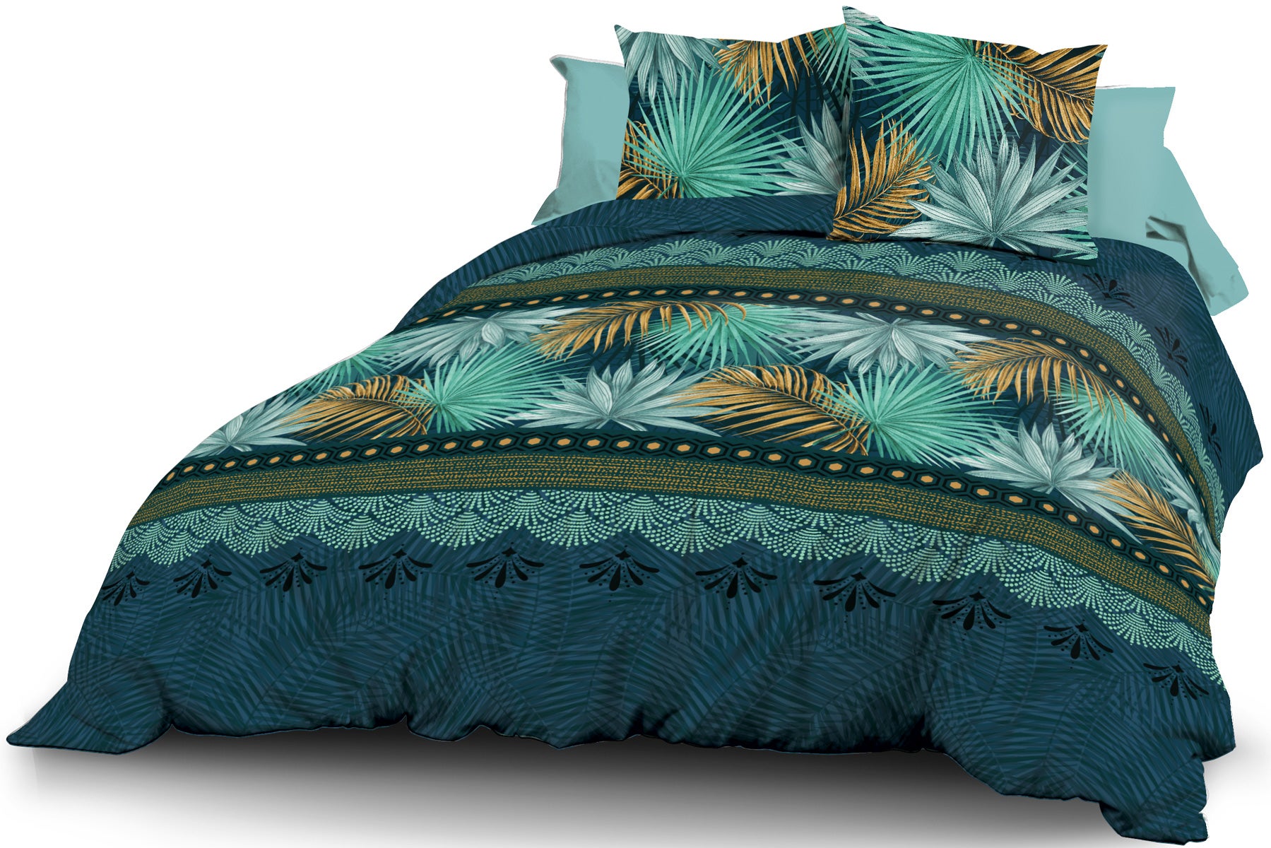 Housse de couette 220x240 + 2 taies - Pur coton 57 fils - Paraiso - 3