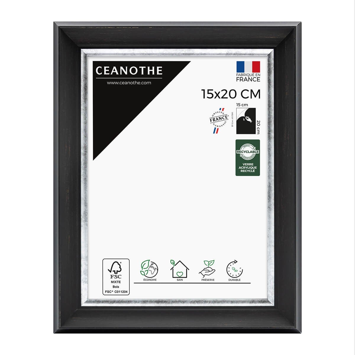 Cadre Photo 15x20 Cm - Argent Massif 925 - Dos Bois - Argenteria MB - Neuf