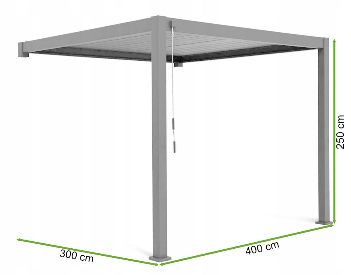 Pergola Aluminiowa Przyścienna ALUMINIOWA Antracyt 3x4 300x400 Regulowana 1 szt - 3