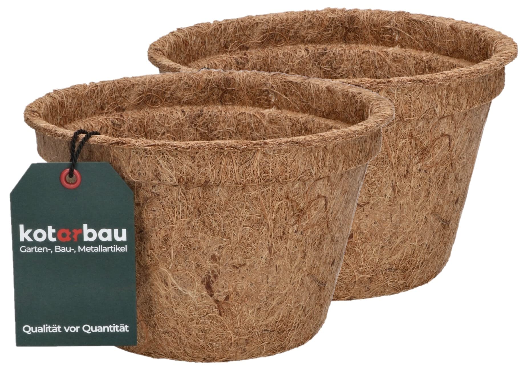 Zestaw naturalna doniczka osłonka kokosowa 18cm wkład włókno kokosowe 2 szt - KOTARBAU