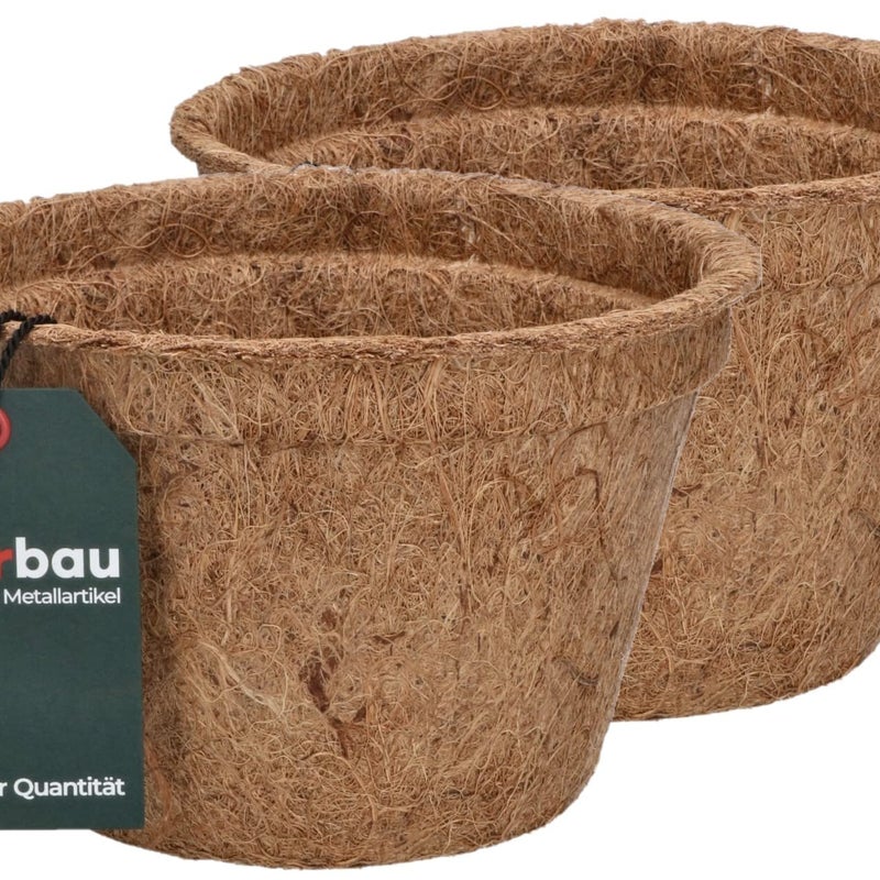 Zestaw naturalna doniczka osłonka kokosowa 18cm wkład włókno kokosowe 2 szt - KOTARBAU