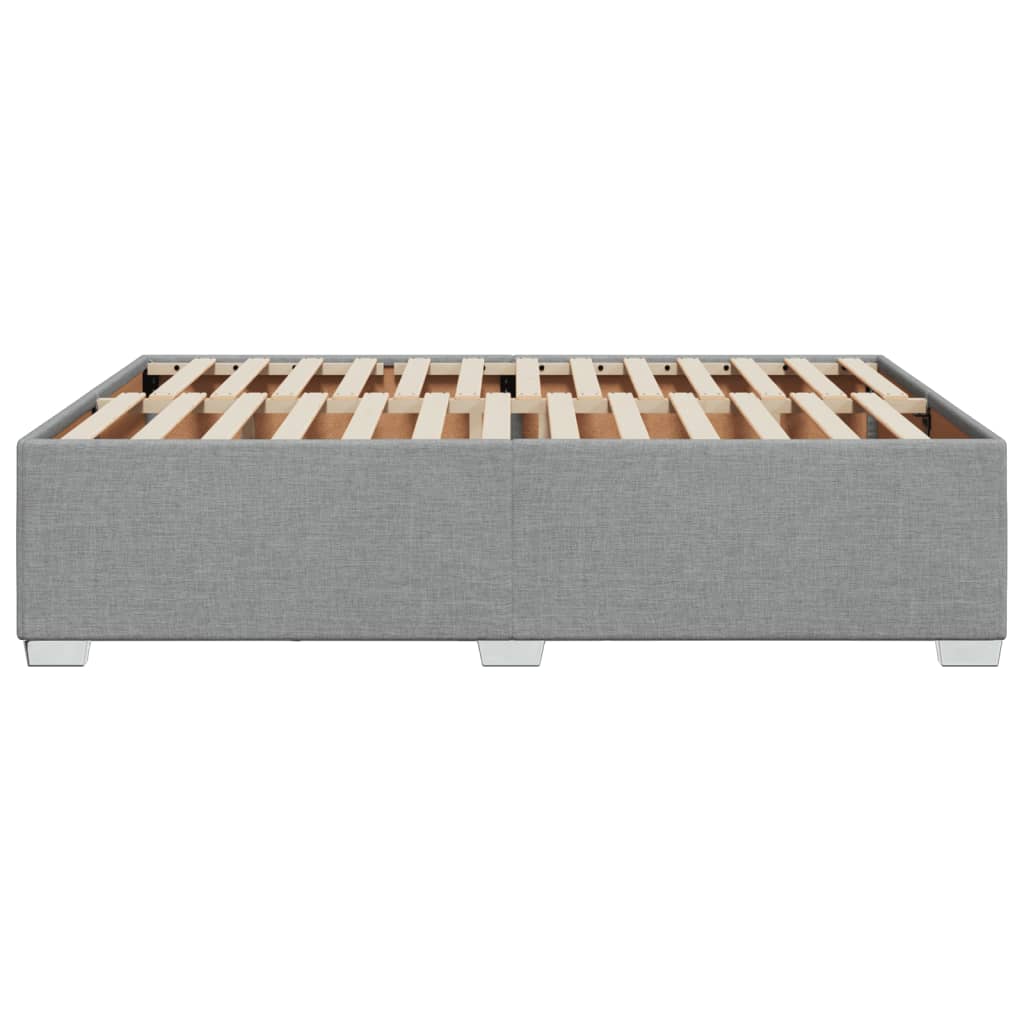 Cadre de lit sans matelas en tissu gris clair pour la chambre, 160 × 200 cm - 5