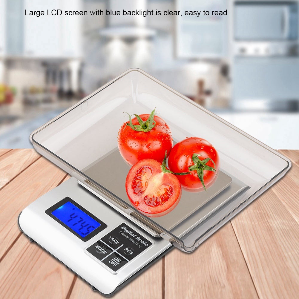Bilancia Da Cucina Digitale 10kg/1g - LCD Retroilluminato Acciaio Inox - Funzione Tara E Conteggio