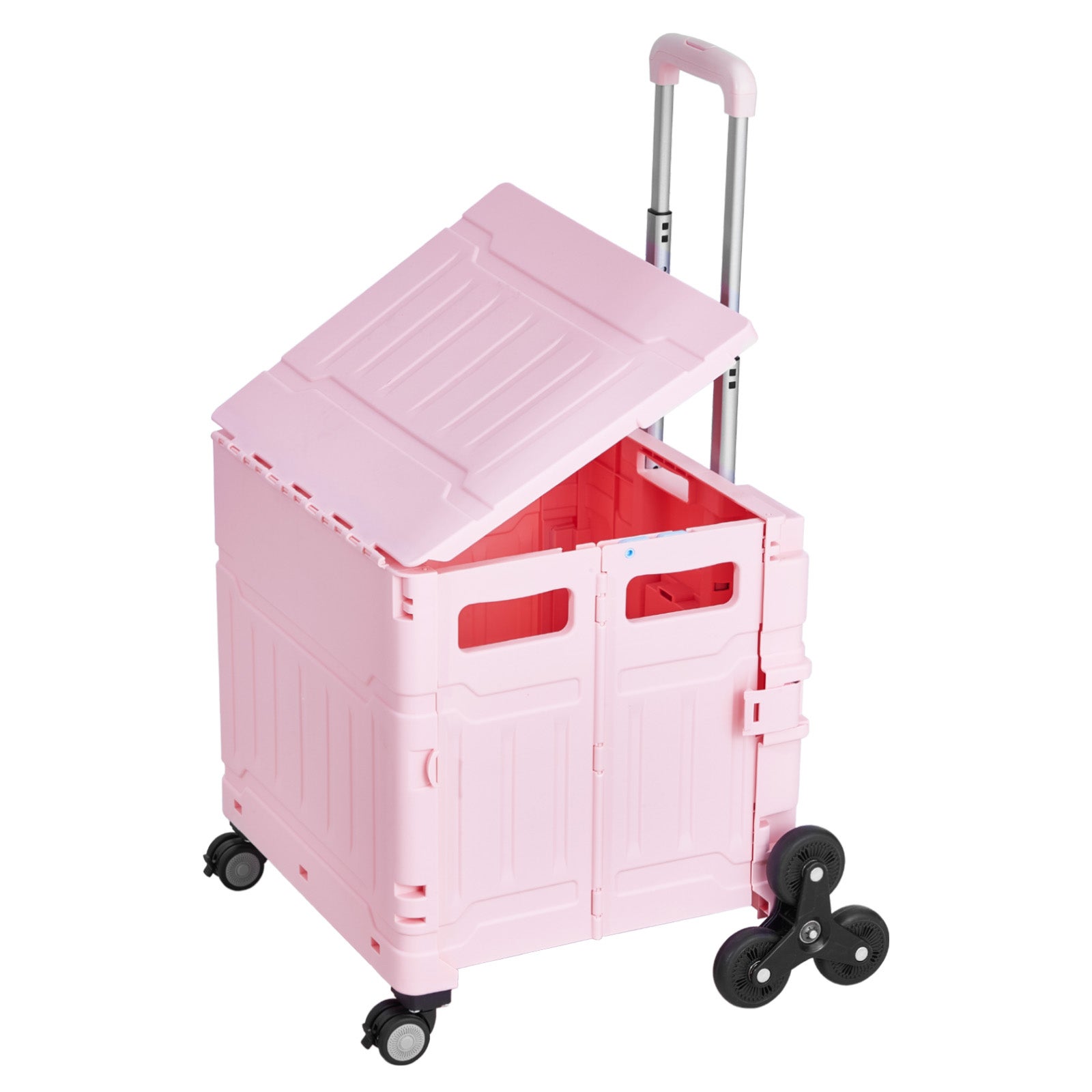 Carrinho utilitário dobrável,SucceBuy carrinho portátil dobrável rodinhas 65 L. Equipado com rodízios para subir escadas e rodízios giratórios 360° - 3