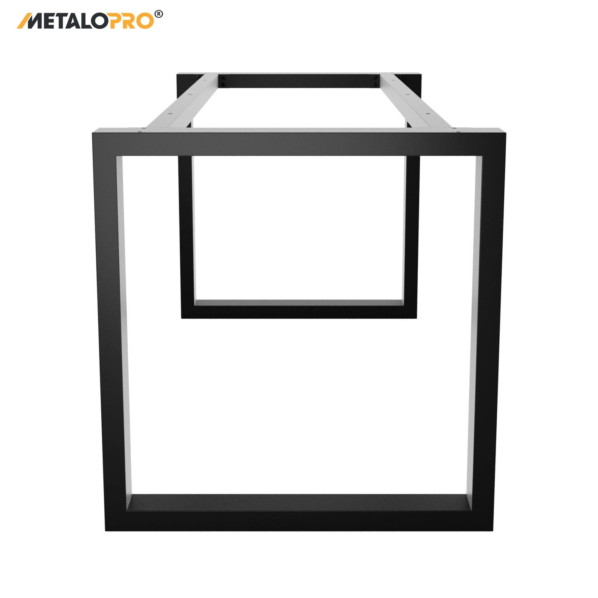 MetaloPro Eta - Pieds de table en métal noir, rectangulaires, robustes et stables pour table à manger, bureau – 150x70x72cm - 2