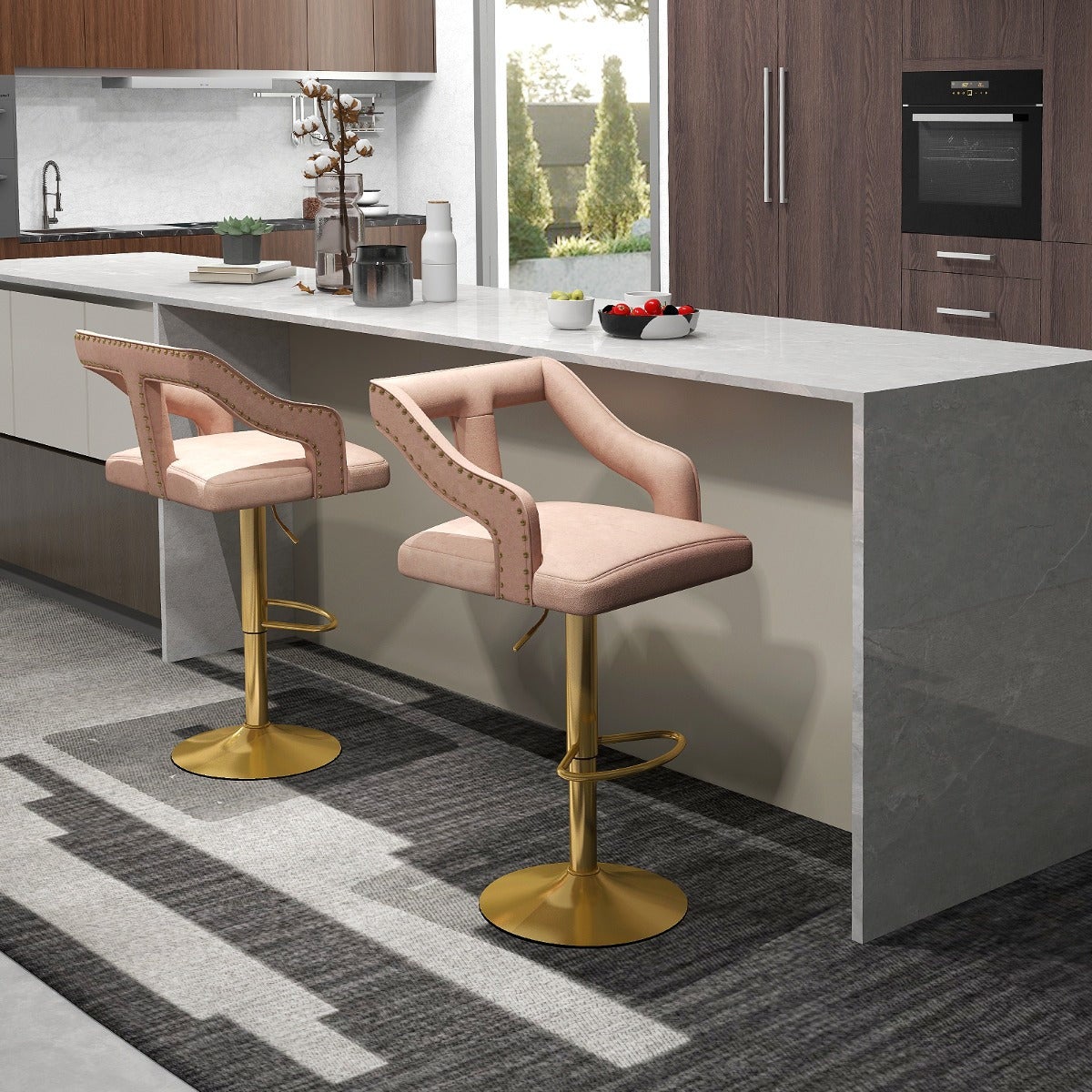 Set di 2 sgabelli da bar Ponte in ecopelle nera | Leroy Merlin