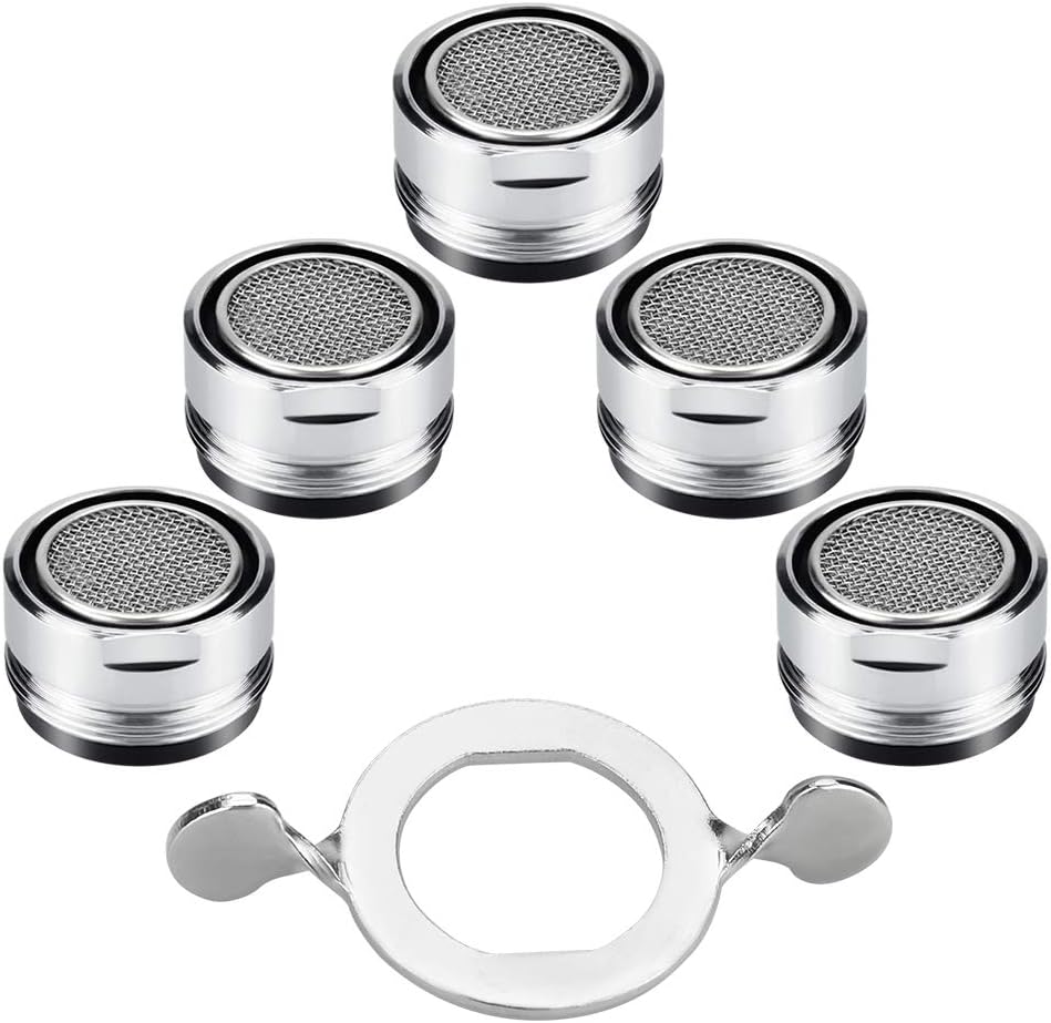 Zestaw 5 filtrów do kranu kuchennego 24 mm, filtr-perlator do kuchni, dyfuzor Roca + 5 uszczelek gumowych + 1 klucz
