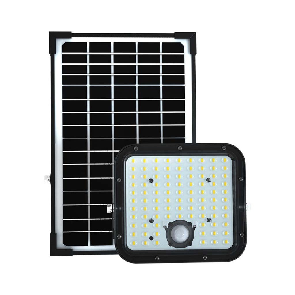 SQUADO Projecteur LED Solaire 100W – Capteur Crépusculaire, Télécommande & Éclairage Puissant 6500K