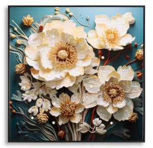 Giallobus - Quadro - Astratto fiori papaveri - Tela canvas - 100x60 - Pronto da appendere - Quadri moderni per la casa