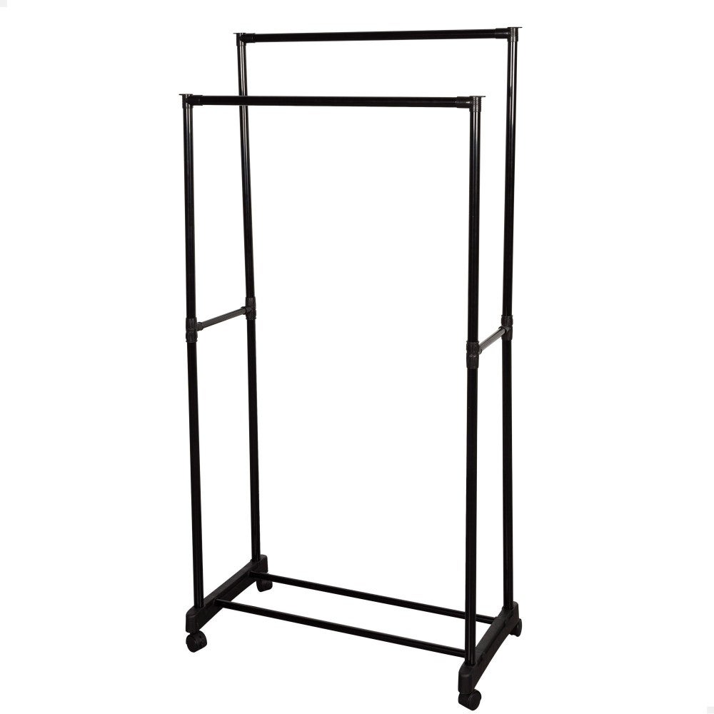 Max home burro ropa doble altura con zapatero y ruedas 75x40x157 cm