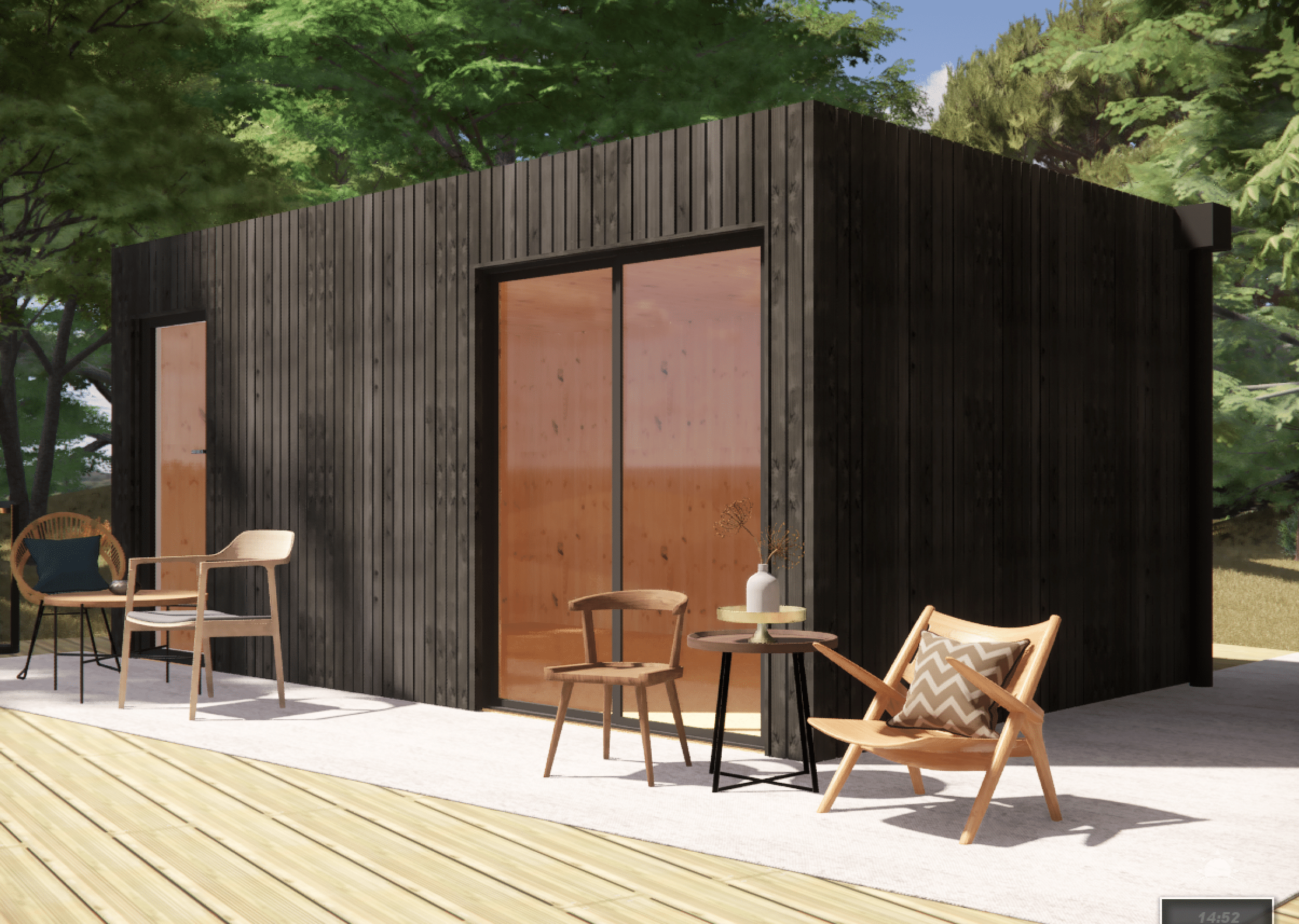 Annexe de jardin bois en bois 5,5 x 3,5 x 2,7 m - 6