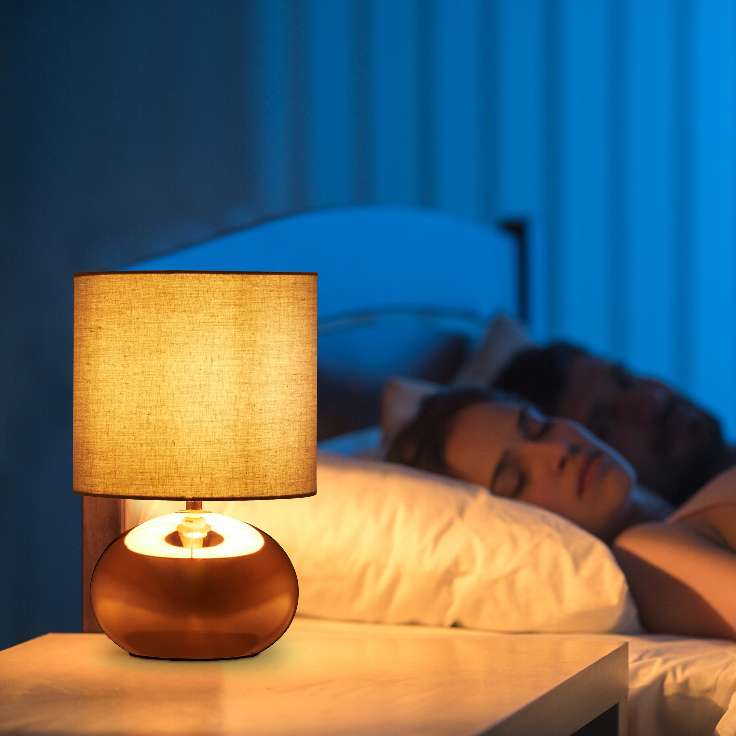 TG. HxD: 32x18 cm) Relaxdays Lampada da Tavolo, Abat Jour
